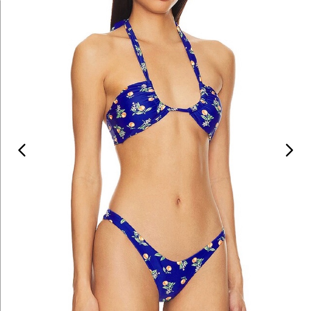 Lovers + Friends Hina Ruched Bikini in Surf Blue
